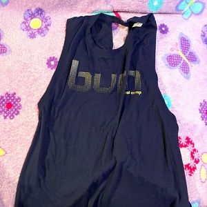 Medium burn shirt. Blue and gold